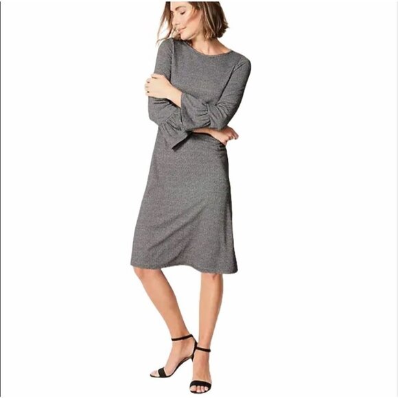 J. Jill Wearever Collection Bell Sleeve Sheath Dress Black Onyx Size M - Picture 1 of 8